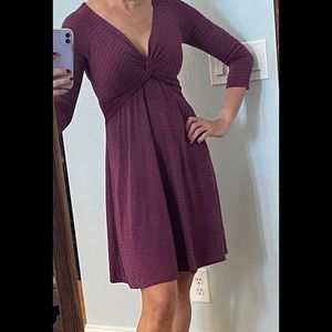 Fuchsia and grey striped knit dress, size XS